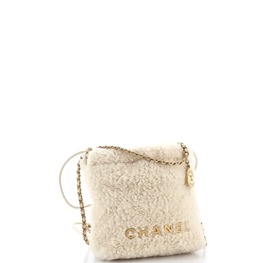 Chanel 22 Chain Hobo Shearling Mini #256621C49B - Picture 2 of 6